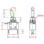 Comutator / Intrerupator metalic auto - ON si OFF, capac plastic rosu mat